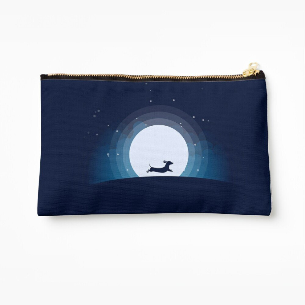 Whibos Makeup Bag Doxie On The Moon Cosmetic Organizer Tyvek Paper Bags Zipper Pouch
