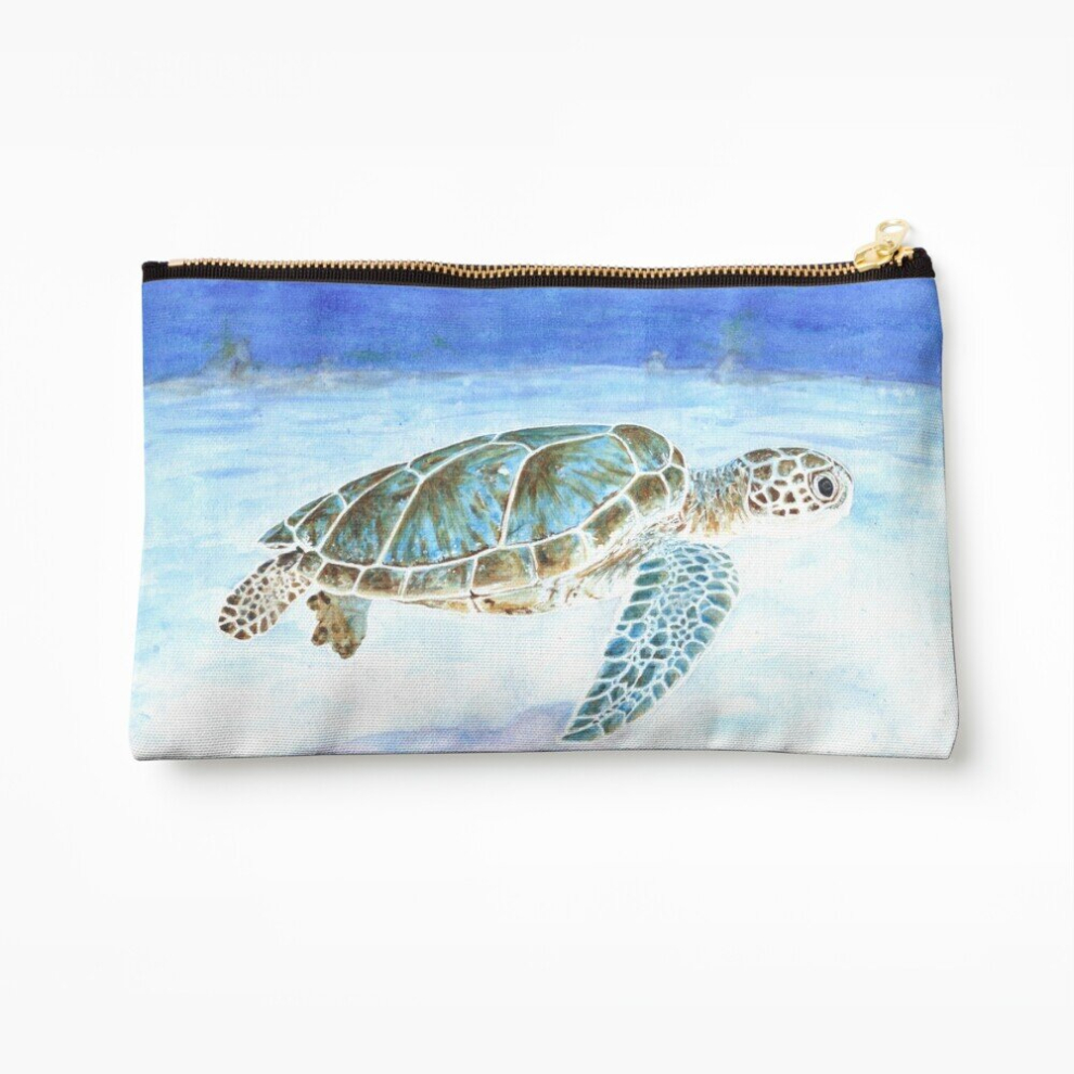Whibos Makeup Bag Sea Turtle Underwater Cosmetic Organizer Tyvek Paper Bags Zipper Pouch