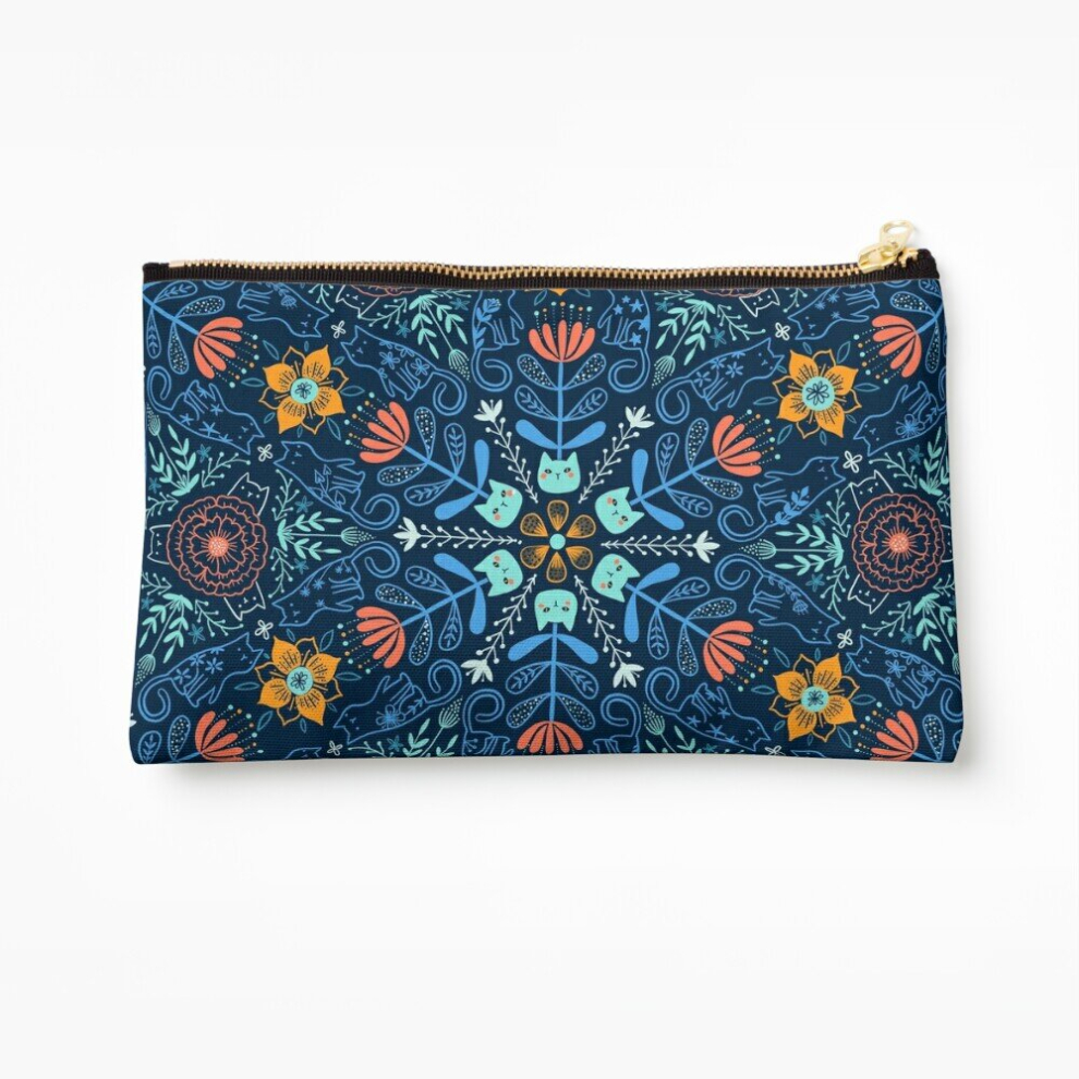 Whibos Makeup Bag Cats Kaleidoscope. Flowers And Kitties. Cosmetic Organizer Tyvek Paper Bags Zipper Pouch