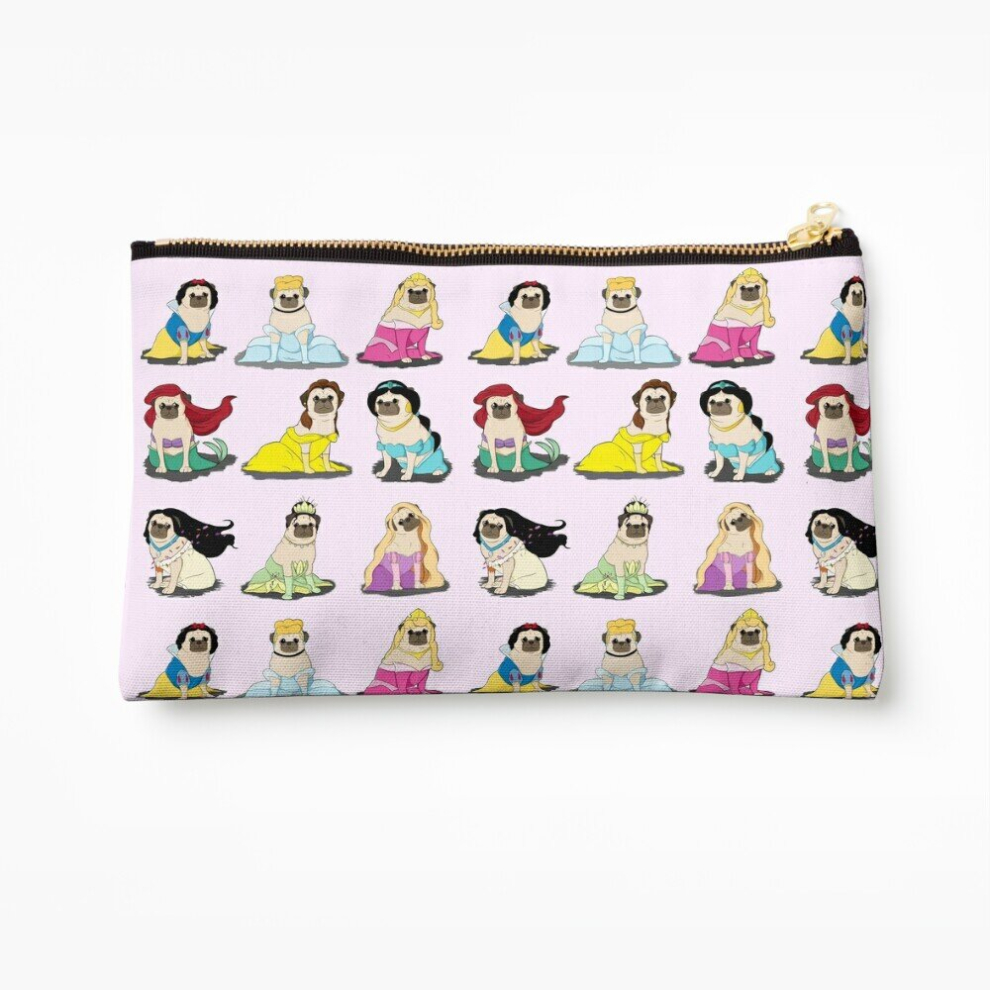 Whibos Makeup Bag Pug Princesses Version 2 Cosmetic Organizer Tyvek Paper Bags Zipper Pouch