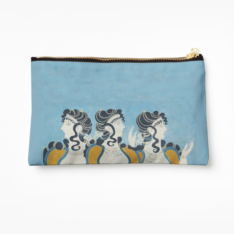 Whibos Blue Makeup Bag Minoan Ladies In Fresco After Emile Gilliã©Ron Cosmetic Organizer Tyvek Paper Bags Zipper Pouch