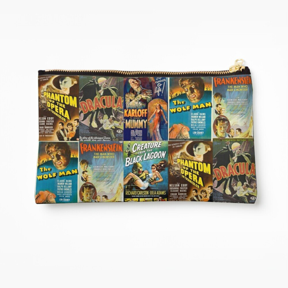 Whibos Makeup Bag Universal Monsters Cosmetic Organizer Tyvek Paper Bags Zipper Pouch