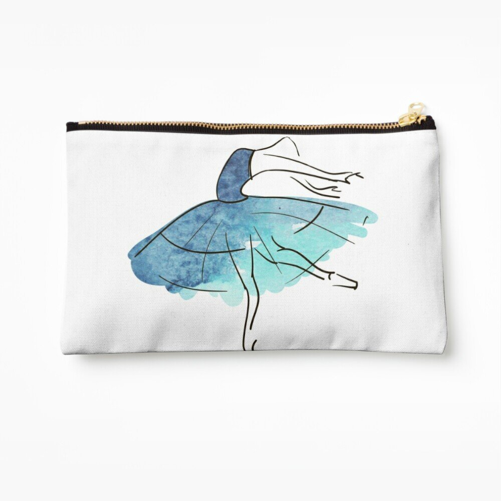 Whibos Makeup Bag Ballerina Figure, Watercolor Cosmetic Organizer Tyvek Paper Bags Zipper Pouch