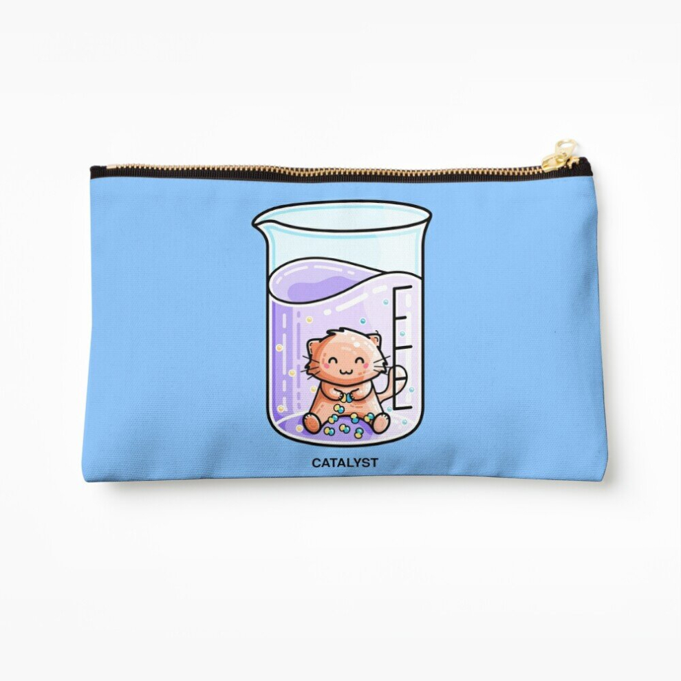 Whibos Makeup Bag Catalyst Cute Chemistry Cat Pun Cosmetic Organizer Tyvek Paper Bags Zipper Pouch