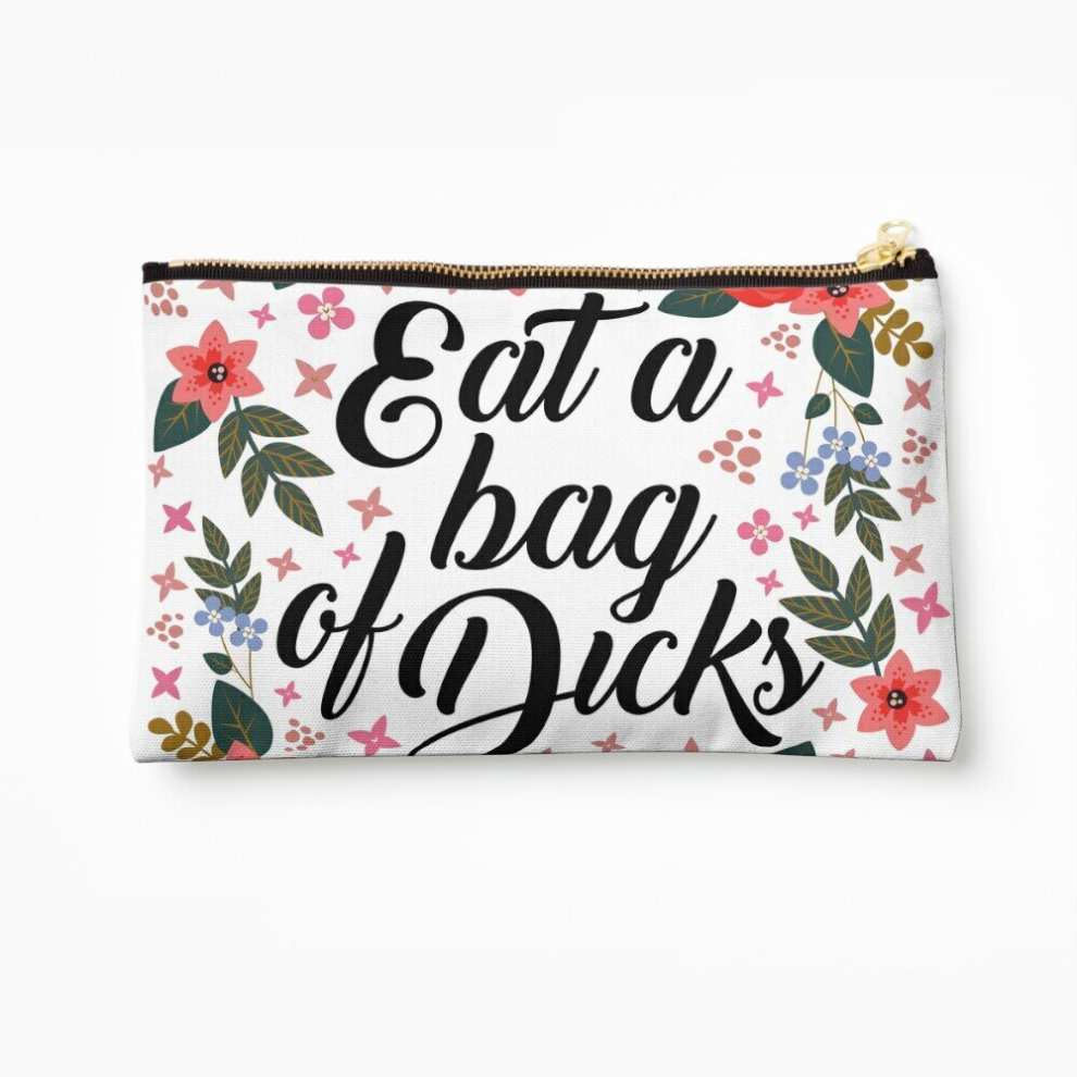 Whibos Makeup Bag Eat A Bag Of Dicks, Quote Cosmetic Organizer Tyvek Paper Bags Zipper Pouch