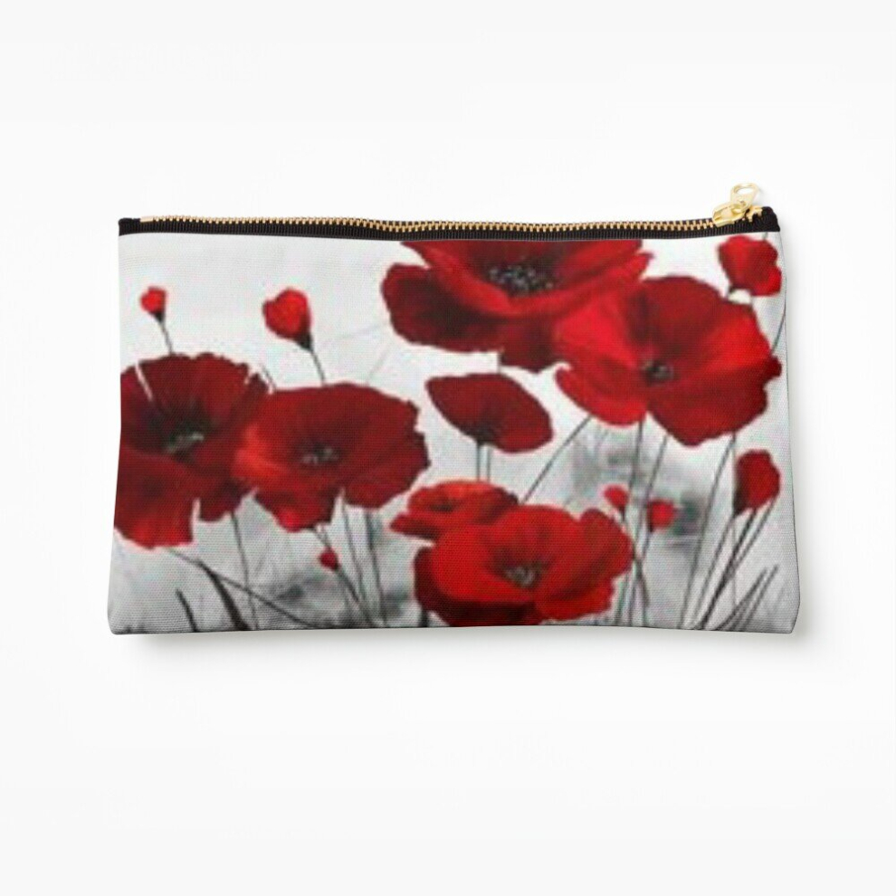 Whibos Makeup Bag Poppies Cosmetic Organizer Tyvek Paper Bags Zipper Pouch