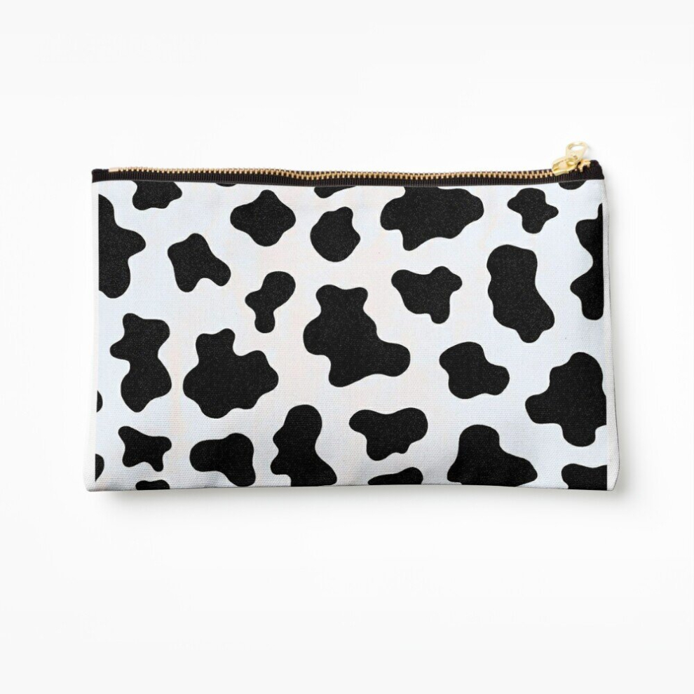 Whibos Makeup Bag Cow Cosmetic Organizer Tyvek Paper Bags Zipper Pouch