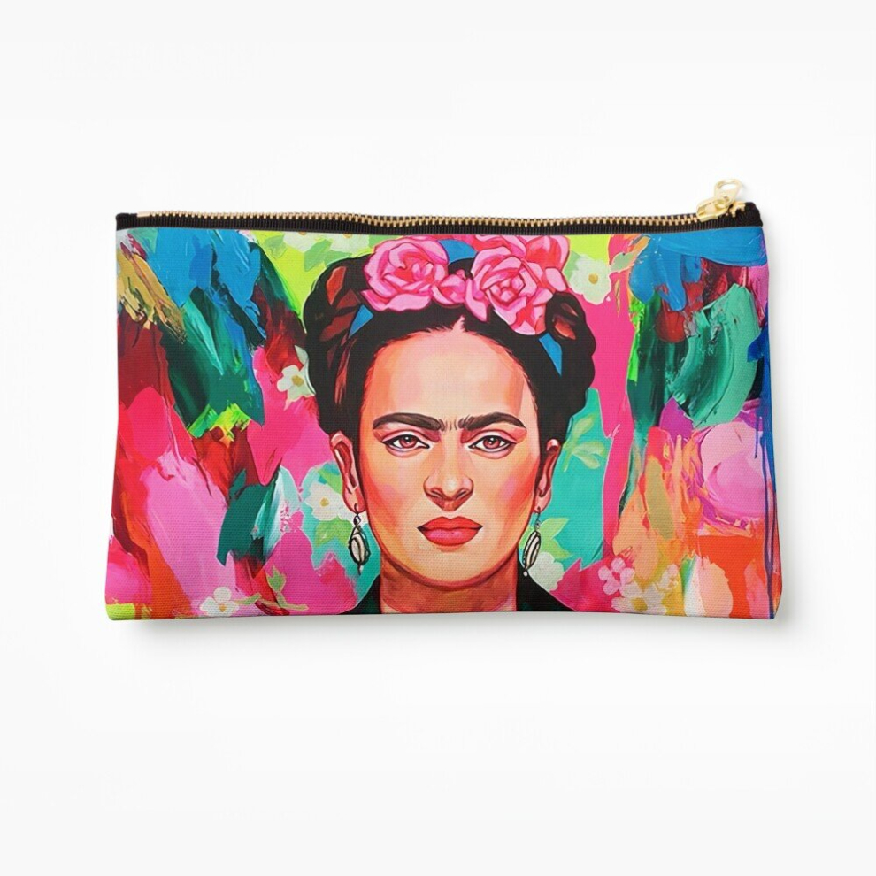 Whibos Makeup Bag Frida Kahlo Art Cosmetic Organizer Tyvek Paper Bags Zipper Pouch