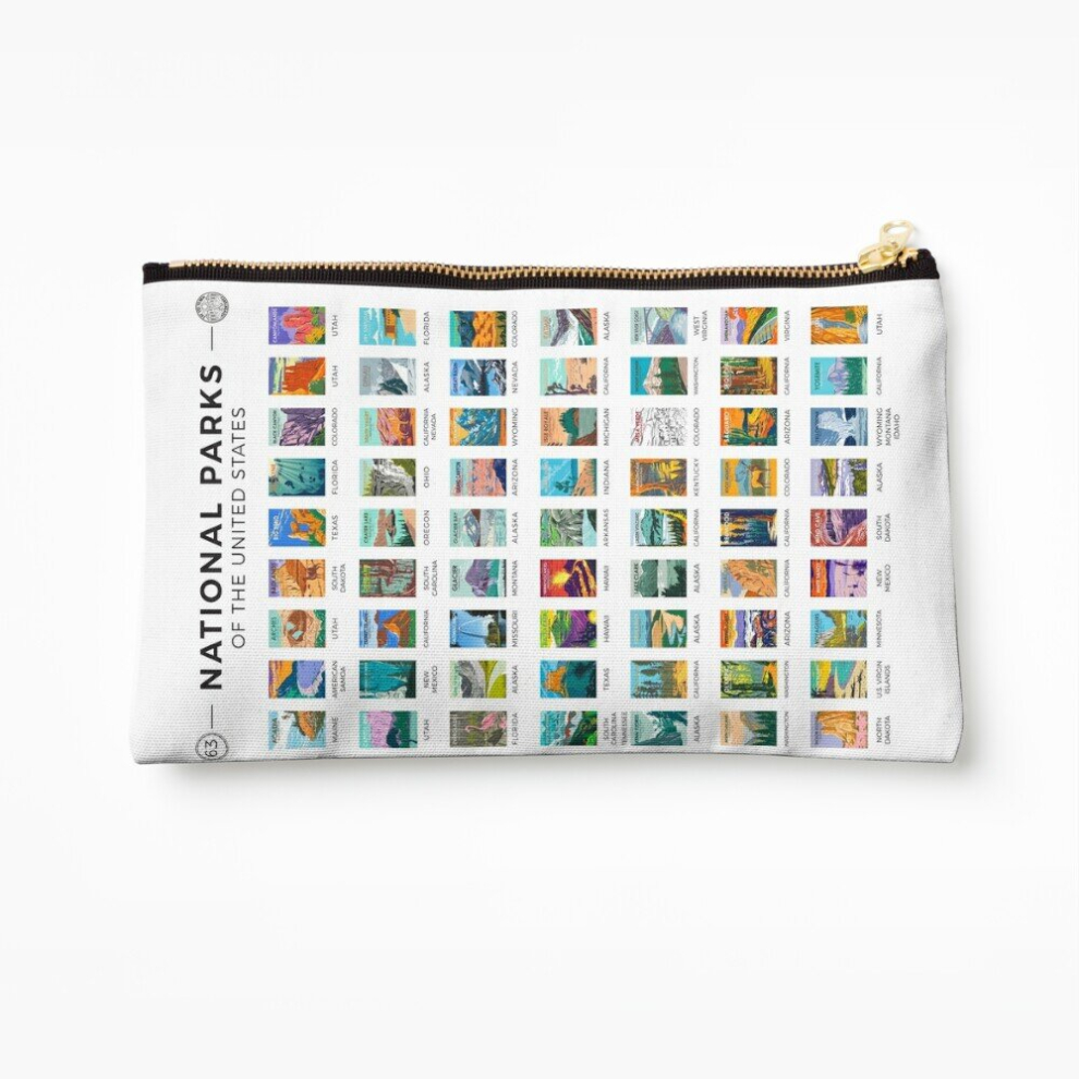 Whibos Makeup Bag National Parks Of The United States Poster List Cosmetic Organizer Tyvek Paper Bags Zipper Pouch