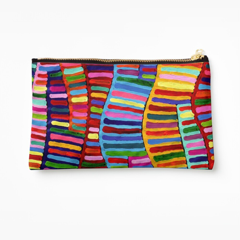 Whibos Makeup Bag Australian Aboriginal Art Cosmetic Organizer Tyvek Paper Bags Zipper Pouch