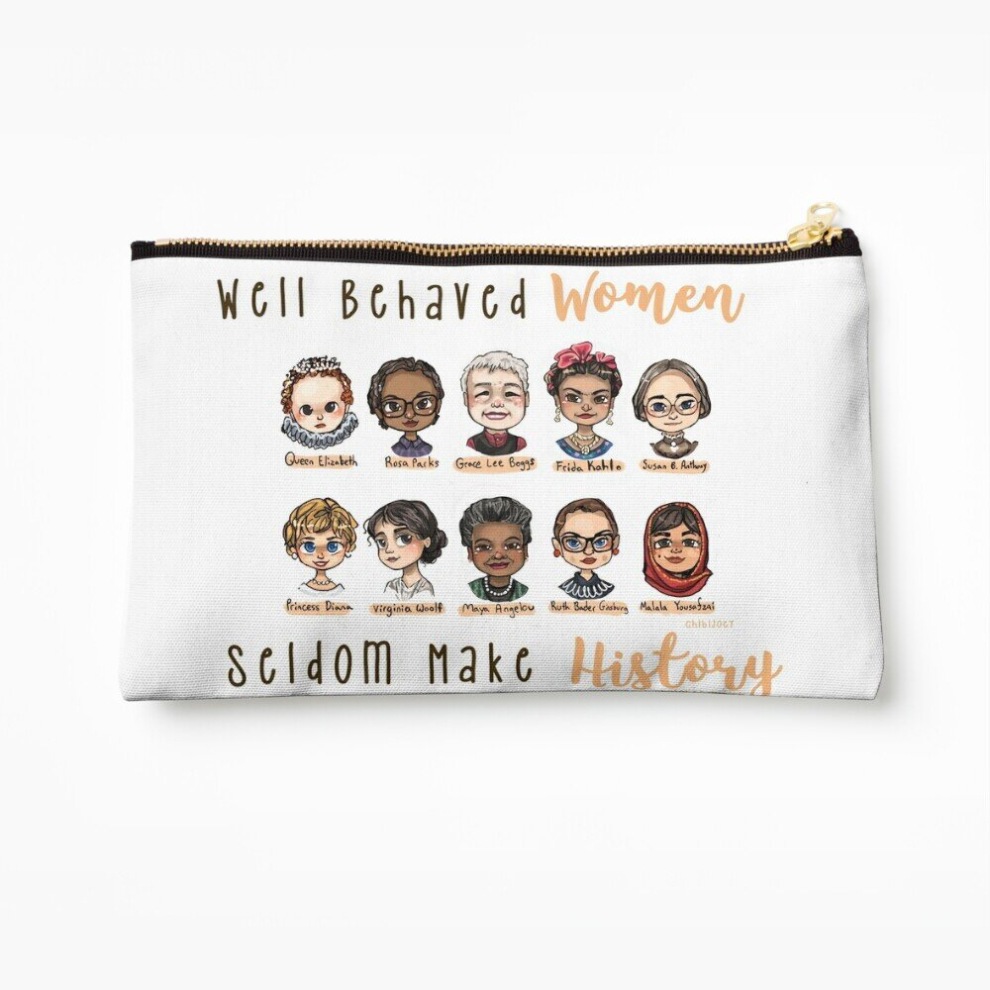 Whibos Makeup Bag Well Behaved Women Seldom Make History Cosmetic Organizer Tyvek Paper Bags Zipper Pouch