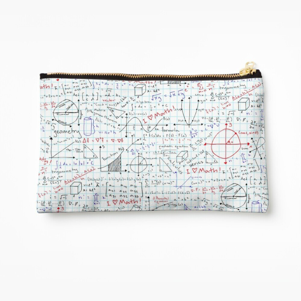 Whibos Makeup Bag Math Homework Cosmetic Organizer Tyvek Paper Bags Zipper Pouch