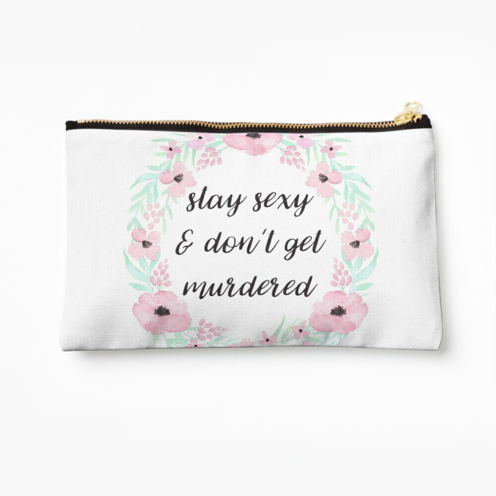Whibos Makeup Bag Stay Sexy And Don't Get Murdered Cosmetic Organizer Tyvek Paper Bags Zipper Pouch