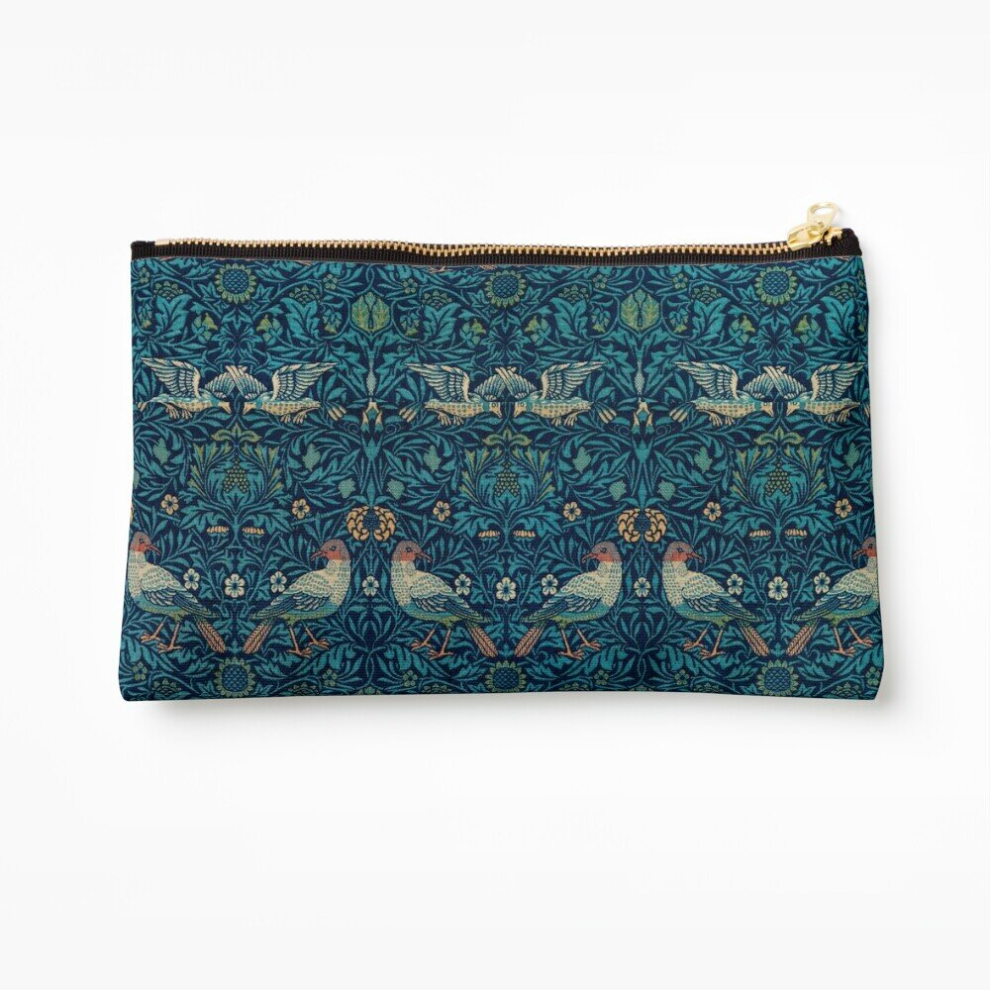 Whibos Makeup Bag Bird By William Morris, 1878 Cosmetic Organizer Tyvek Paper Bags Zipper Pouch