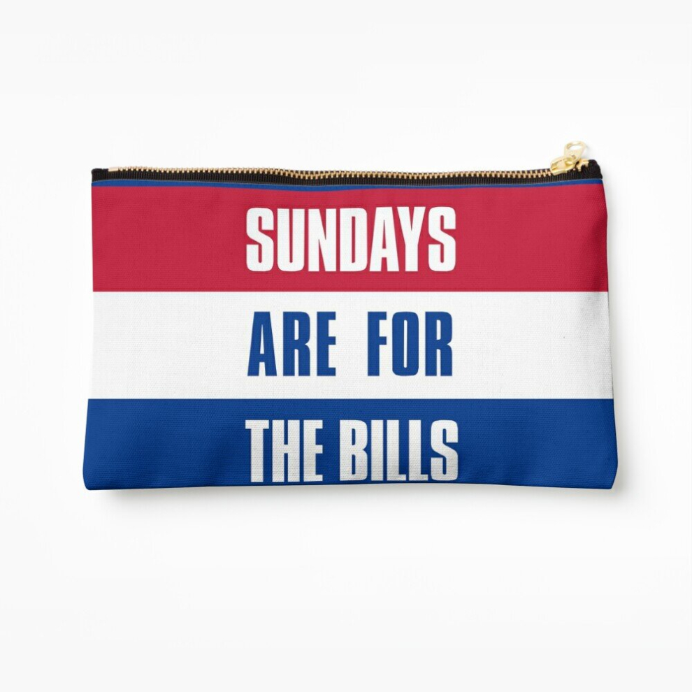 Whibos Makeup Bag Sundays Are For The Bills, Buffalo Football Cosmetic Organizer Tyvek Paper Bags Zipper Pouch