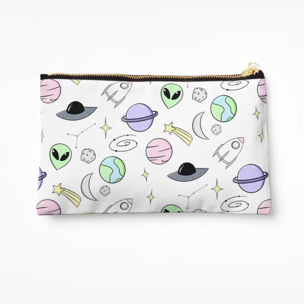 Whibos Makeup Bag Space Aesthetic Cosmetic Organizer Tyvek Paper Bags Zipper Pouch