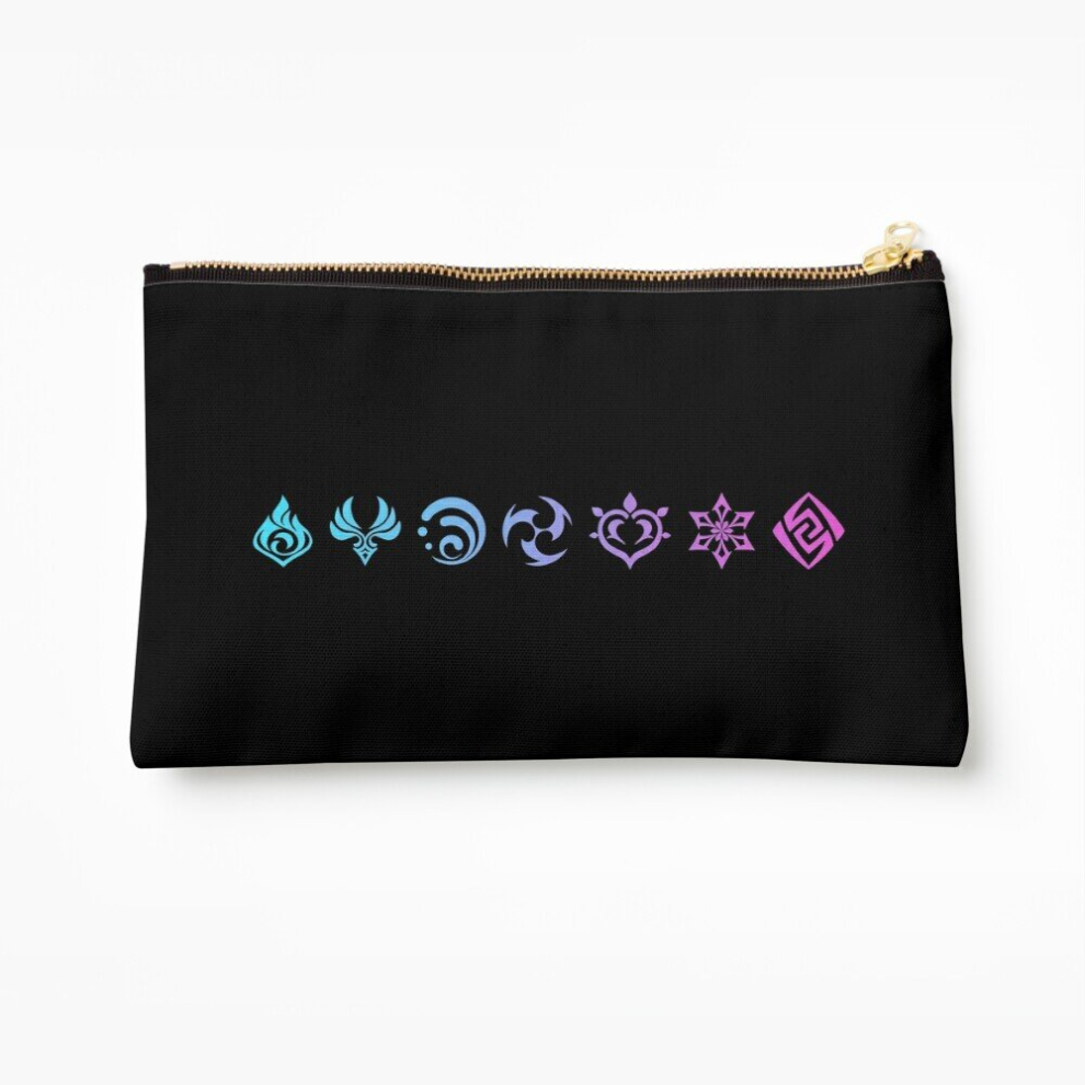 Whibos Makeup Bag Genshin Impact Elements Cosmetic Organizer Tyvek Paper Bags Zipper Pouch