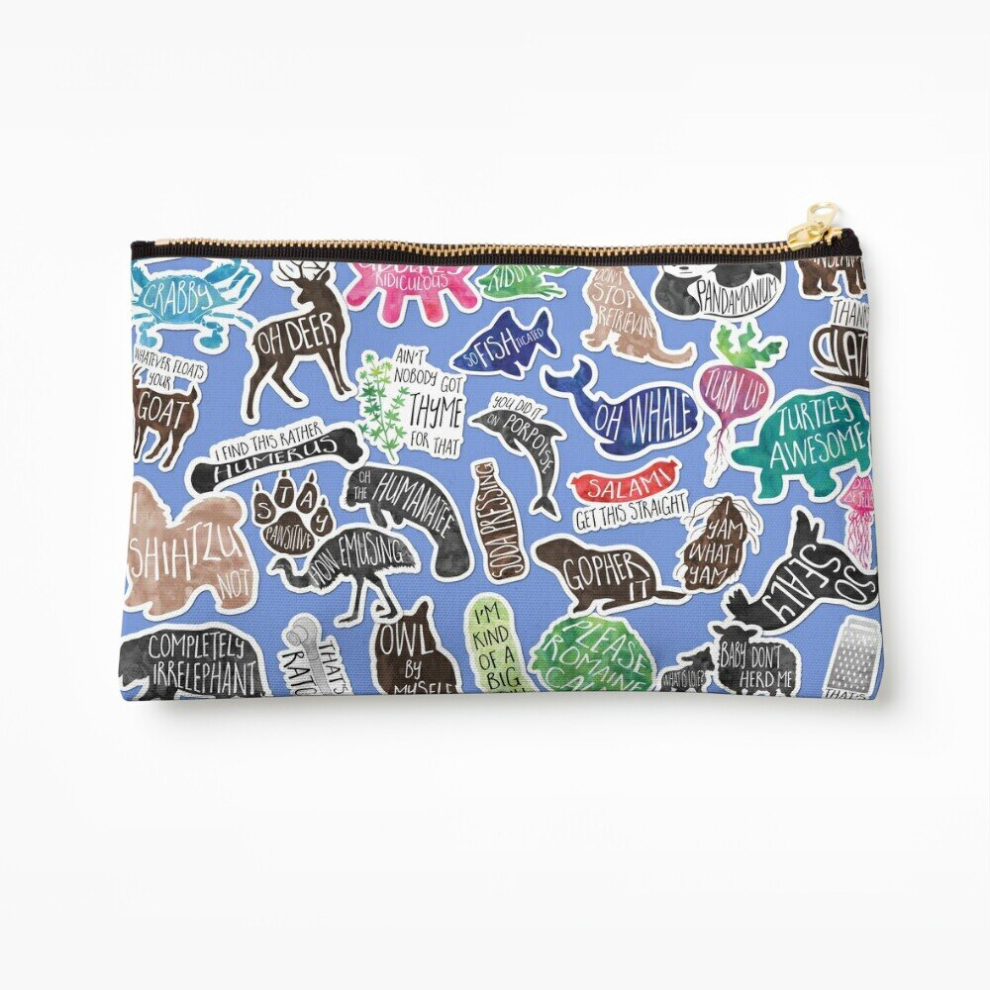 Whibos Makeup Bag Puns Puns Puns! Cosmetic Organizer Tyvek Paper Bags Zipper Pouch