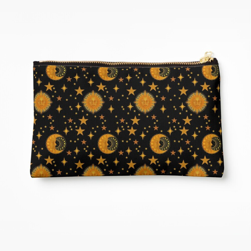 Whibos Makeup Bag Bohemian 90'S Sun And Moon Celestial Pattern Cosmetic Organizer Tyvek Paper Bags Zipper Pouch