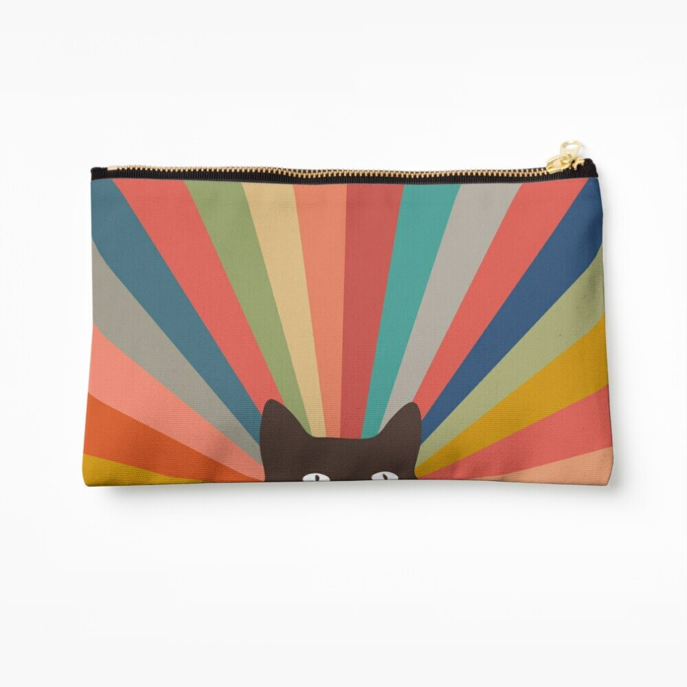 Whibos Makeup Bag Cat Landscape 48 Cosmetic Organizer Tyvek Paper Bags Zipper Pouch