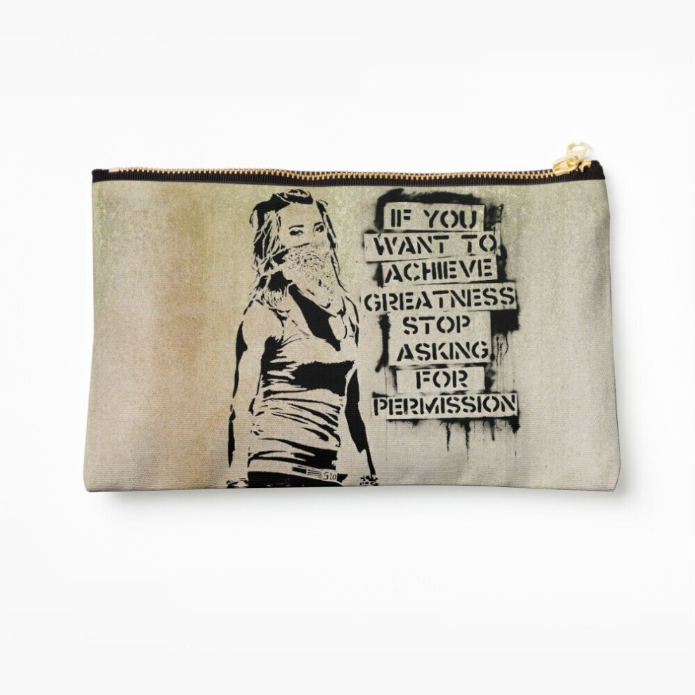 Whibos Makeup Bag Banksy, Greatness Cosmetic Organizer Tyvek Paper Bags Zipper Pouch