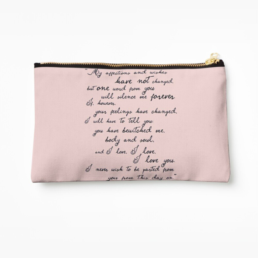 Whibos Black Makeup Bag Pride And Prejudice, Darcy (Black) Quote Cosmetic Organizer Tyvek Paper Bags Zipper Pouch