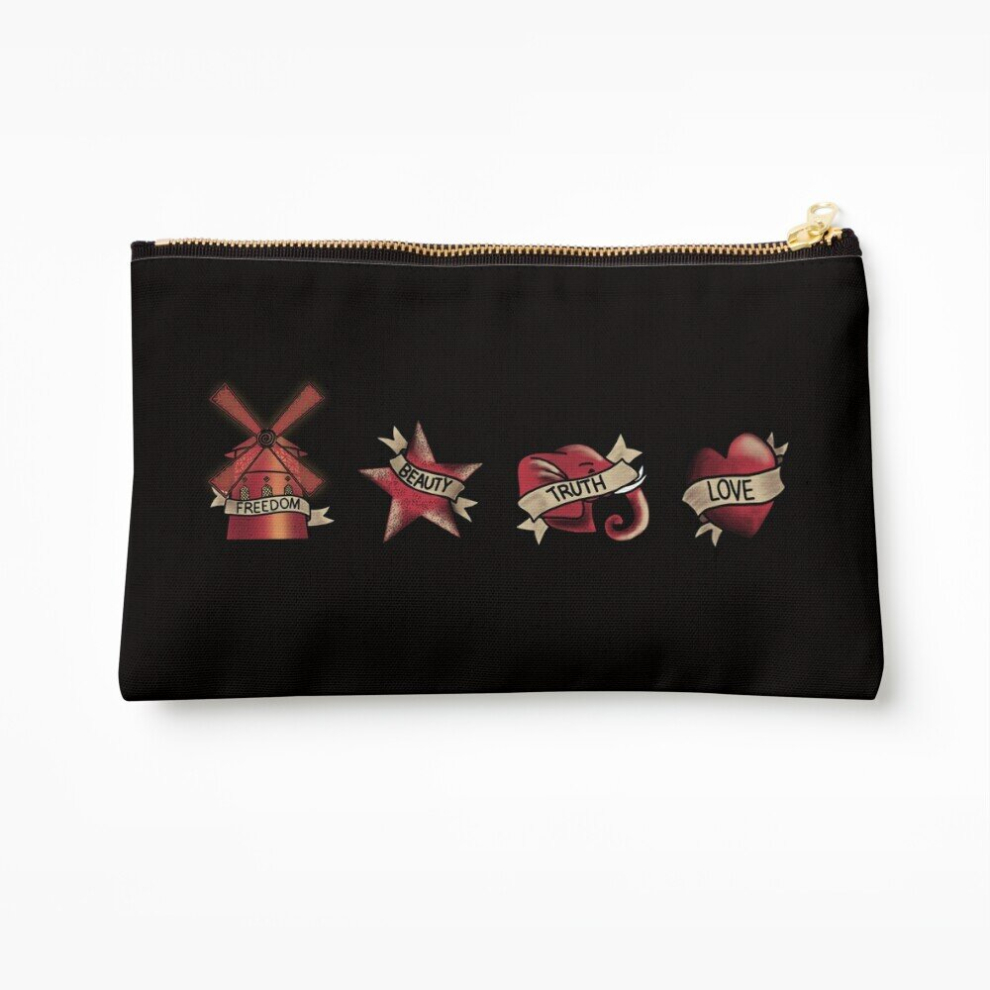 Whibos Makeup Bag Freedom Beauty Truth Love Moulin Rouge Cosmetic Organizer Tyvek Paper Bags Zipper Pouch