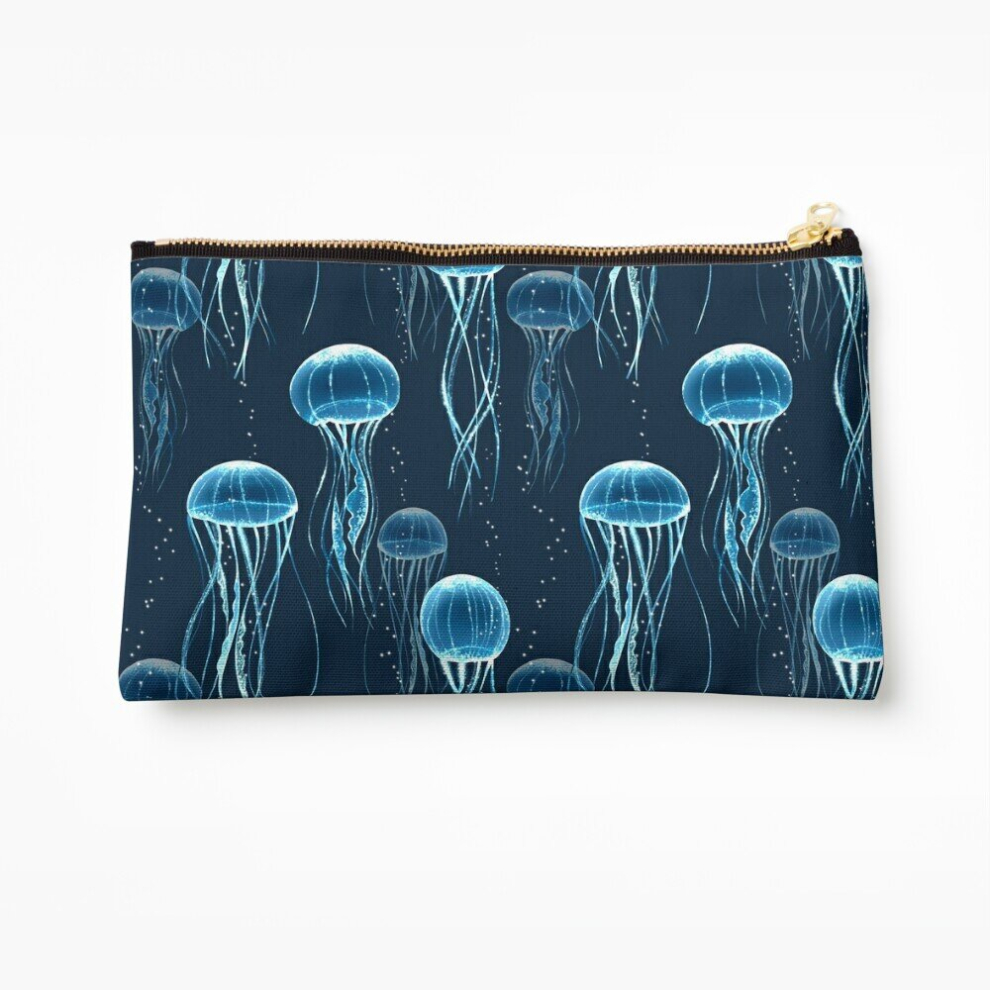Whibos Makeup Bag Glowing Jellyfish Cosmetic Organizer Tyvek Paper Bags Zipper Pouch
