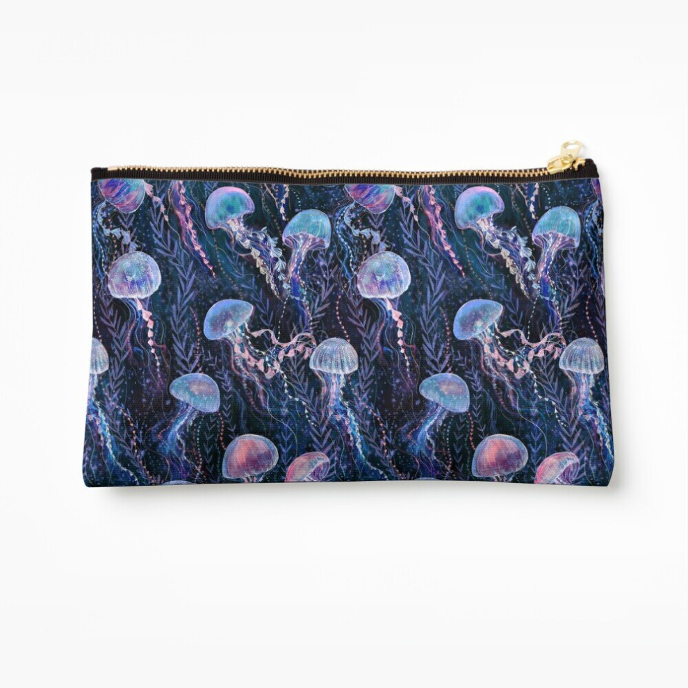 Whibos Makeup Bag Magic Jellyfish Cosmetic Organizer Tyvek Paper Bags Zipper Pouch