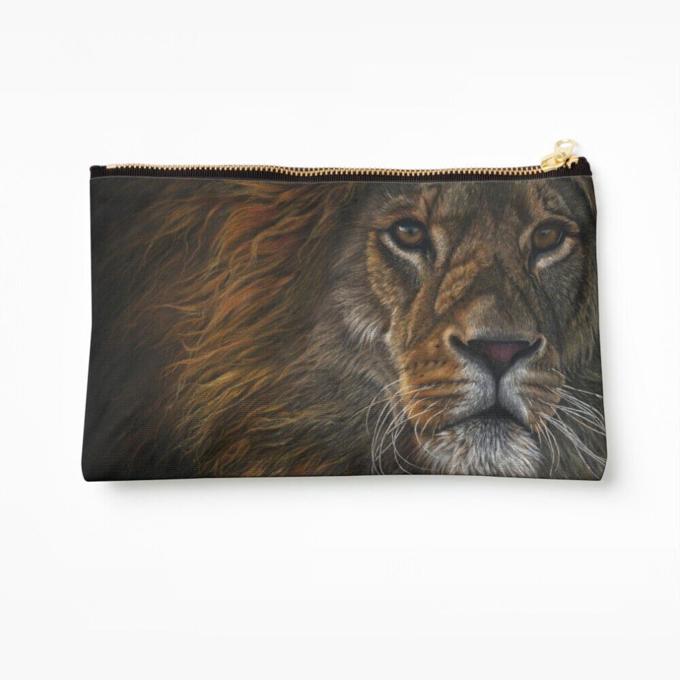 Whibos Makeup Bag Valiant African Male Lion Pastel Portrait Cosmetic Organizer Tyvek Paper Bags Zipper Pouch