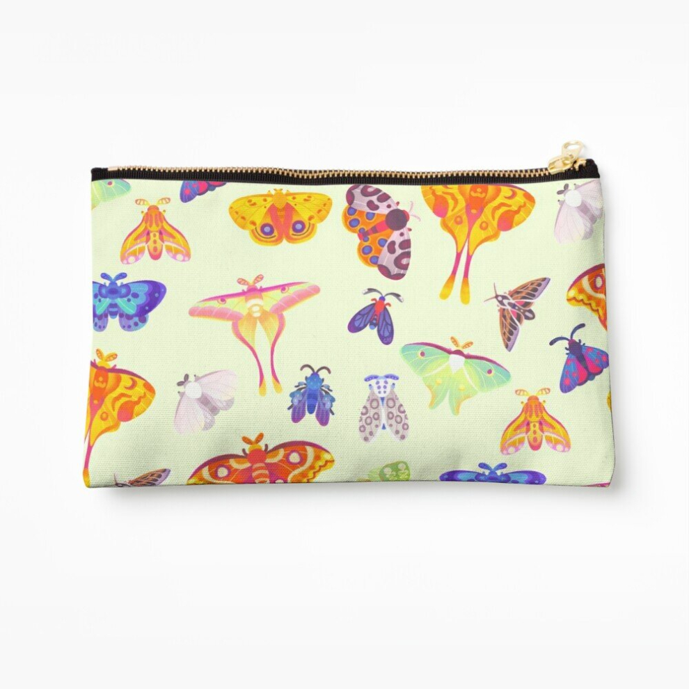 Whibos Makeup Bag Moth - Pastel Cosmetic Organizer Tyvek Paper Bags Zipper Pouch