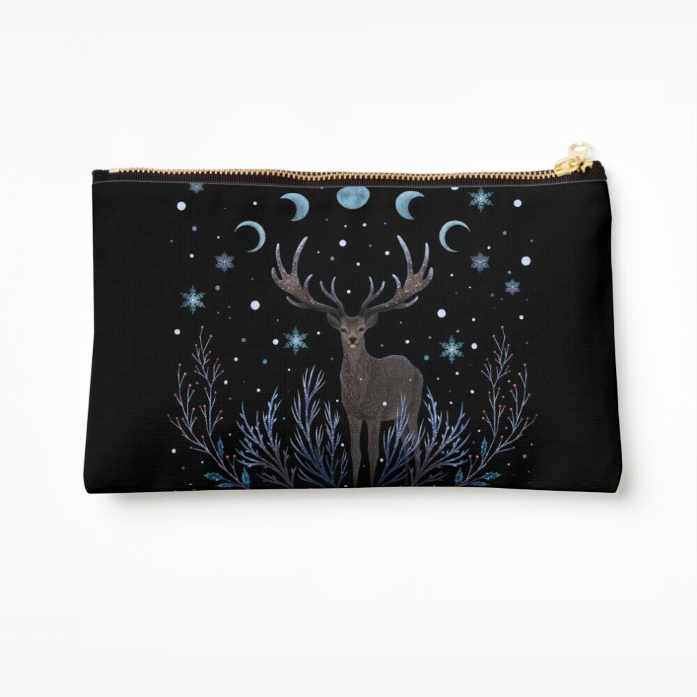 Whibos Makeup Bag Deer In Winter Night Forest Cosmetic Organizer Tyvek Paper Bags Zipper Pouch