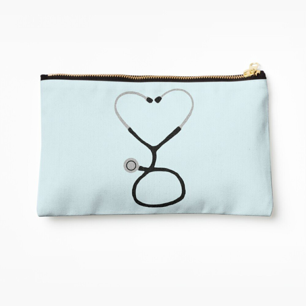 Whibos Makeup Bag Heart Shaped Stethoscope For Doctor Or Nurse Cosmetic Organizer Tyvek Paper Bags Zipper Pouch