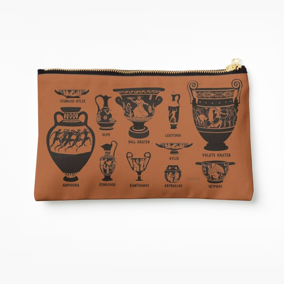 Whibos Makeup Bag Ancient Greek Pottery Silhouette Cosmetic Organizer Tyvek Paper Bags Zipper Pouch