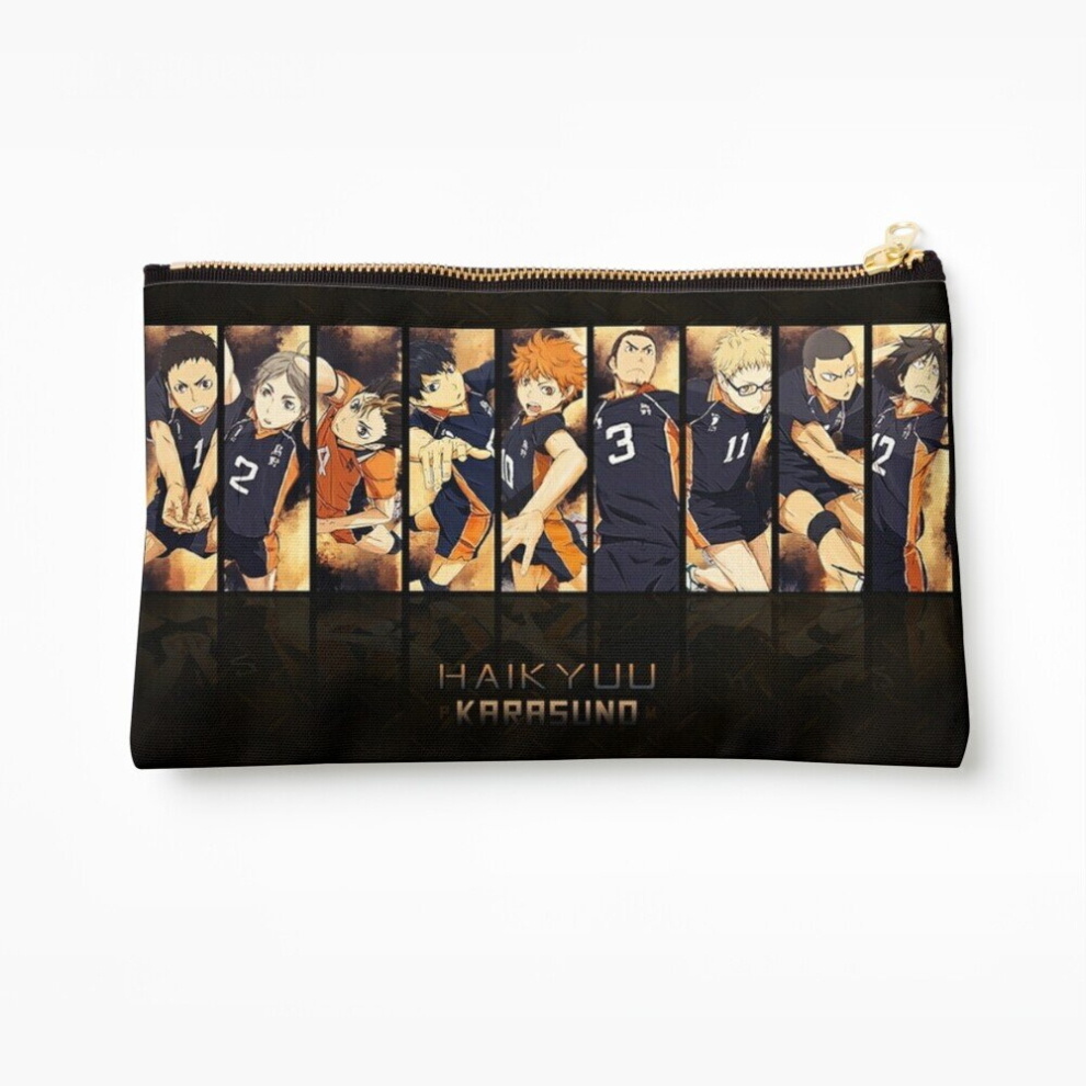 Whibos Makeup Bag Haikyuu Karasuno Cosmetic Organizer Tyvek Paper Bags Zipper Pouch
