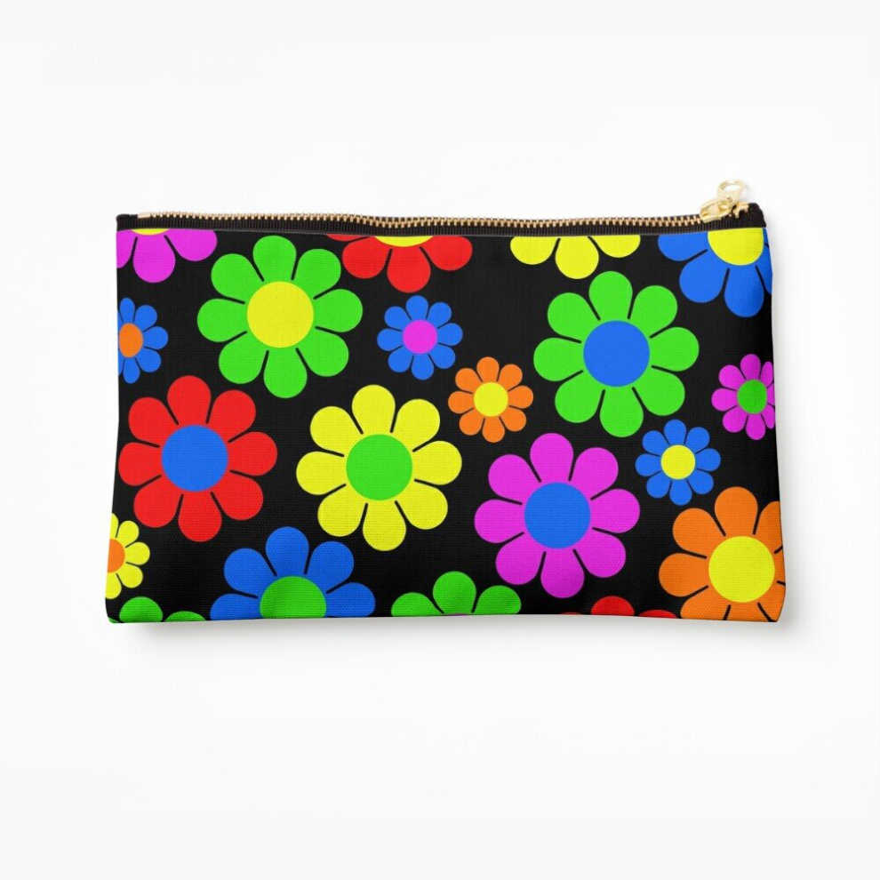 Whibos Makeup Bag Hippy Flower Daisy Spring Pattern Cosmetic Organizer Tyvek Paper Bags Zipper Pouch