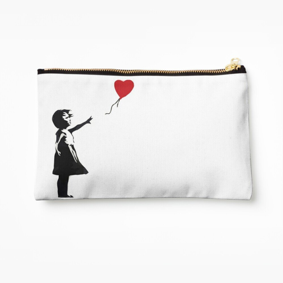 Whibos Makeup Bag Banksy - Girl With Balloon Cosmetic Organizer Tyvek Paper Bags Zipper Pouch