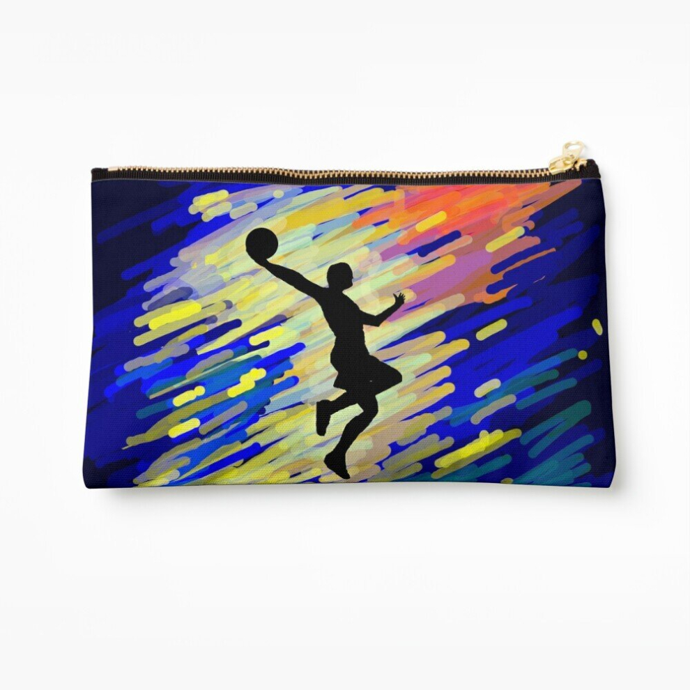 Whibos Makeup Bag Basketball Cosmetic Organizer Tyvek Paper Bags Zipper Pouch