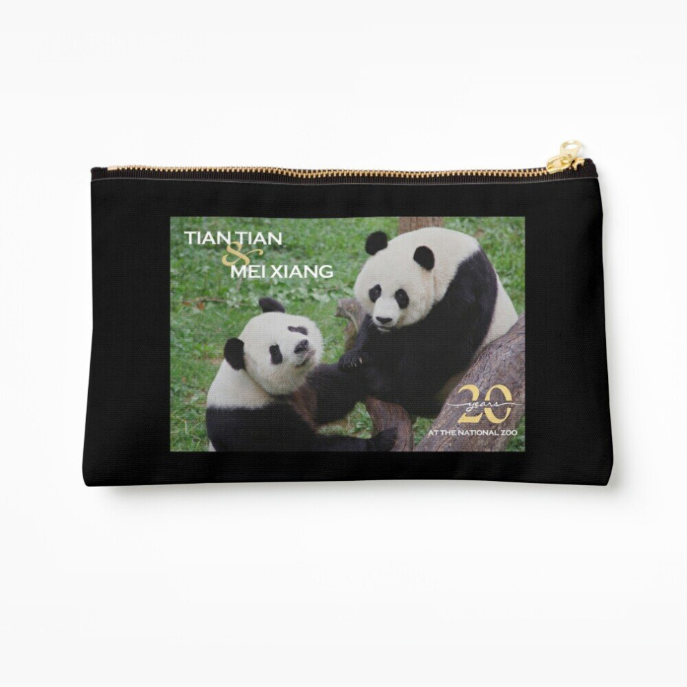Whibos Makeup Bag Giant Pandas Tian Tian And Mei Xiang At The National Zoo - 20Th Anniversary Edition Cosmetic Organizer Tyvek Paper Bags Zipper Pouch