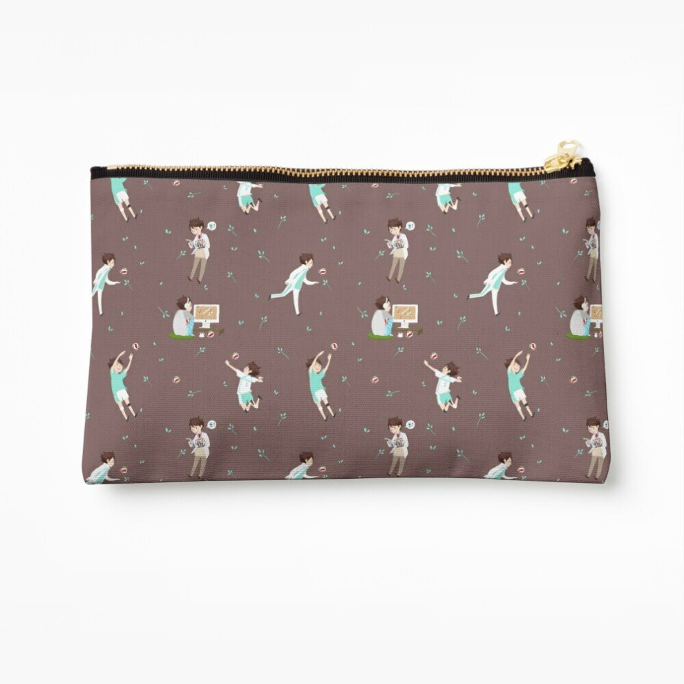 Whibos Brown Makeup Bag Oikawa Tooru Pattern - Cosmetic Organizer Tyvek Paper Bags Zipper Pouch
