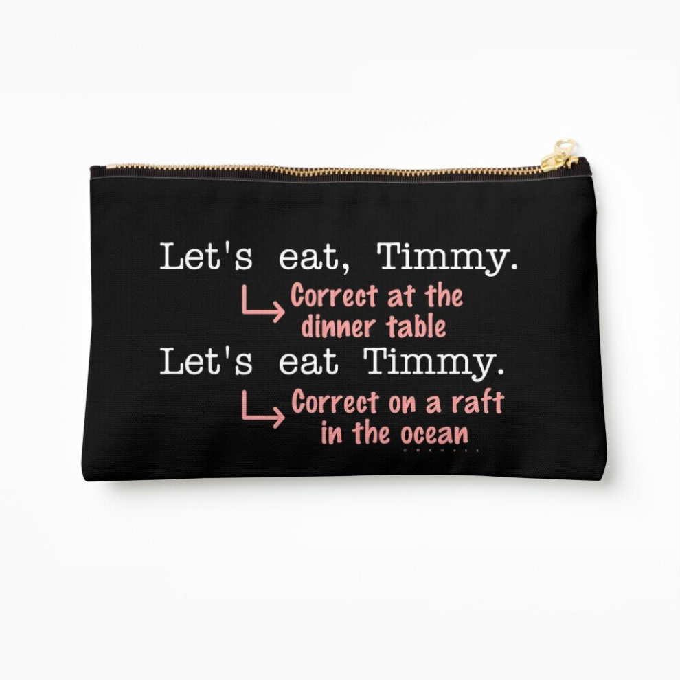 Whibos Makeup Bag Funny Punctuation Grammar Humor Dark Version Cosmetic Organizer Tyvek Paper Bags Zipper Pouch