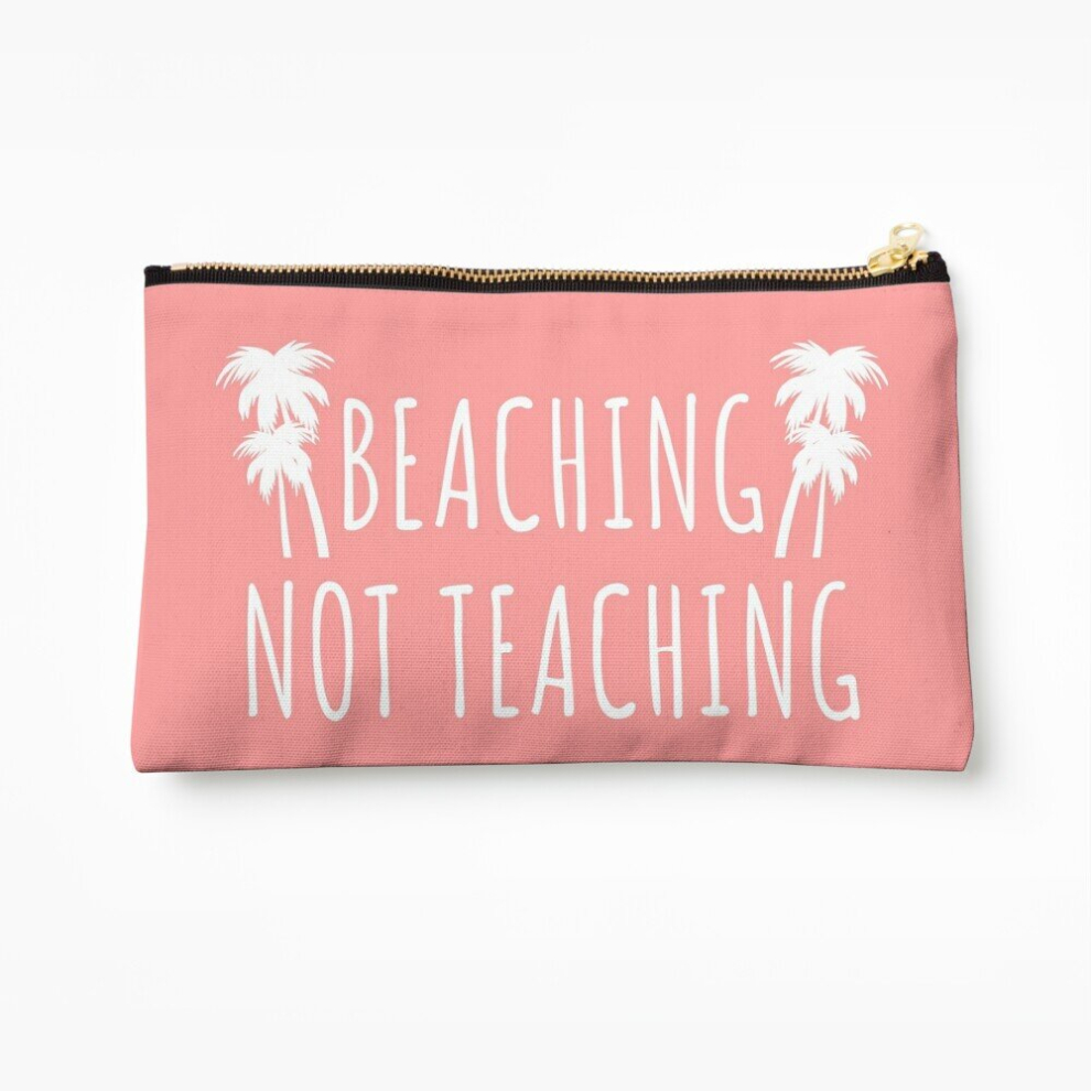 Whibos Makeup Bag Beaching Not Teaching - School Break Cosmetic Organizer Tyvek Paper Bags Zipper Pouch