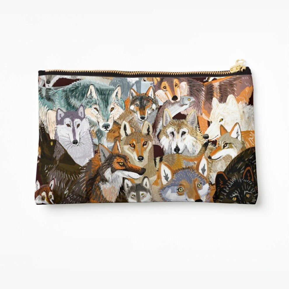 Whibos Makeup Bag Wolves Oclock Time To Wolf Cosmetic Organizer Tyvek Paper Bags Zipper Pouch