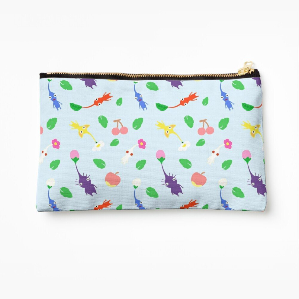 Whibos Makeup Bag Cute Pikmin Pattern Blue Cosmetic Organizer Tyvek Paper Bags Zipper Pouch