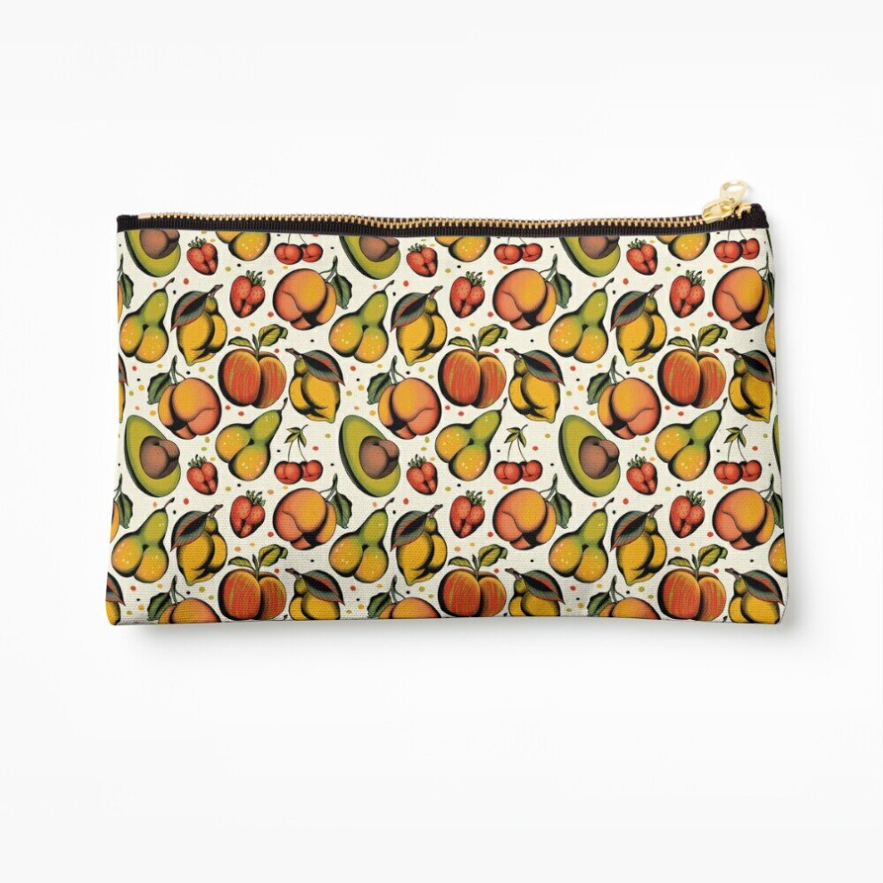 Whibos Makeup Bag Tutti Frutti, Sexy Fruits Tattoo Flash Cosmetic Organizer Tyvek Paper Bags Zipper Pouch