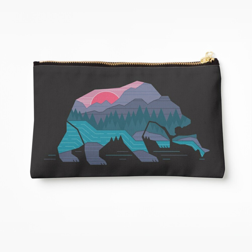 Whibos Makeup Bag Bear Country Cosmetic Organizer Tyvek Paper Bags Zipper Pouch