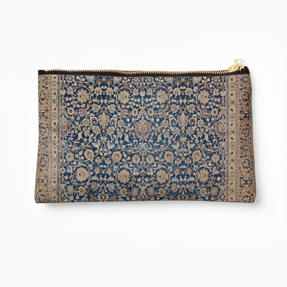 Whibos Makeup Bag Antique Tabriz Persian Rug Print Cosmetic Organizer Tyvek Paper Bags Zipper Pouch