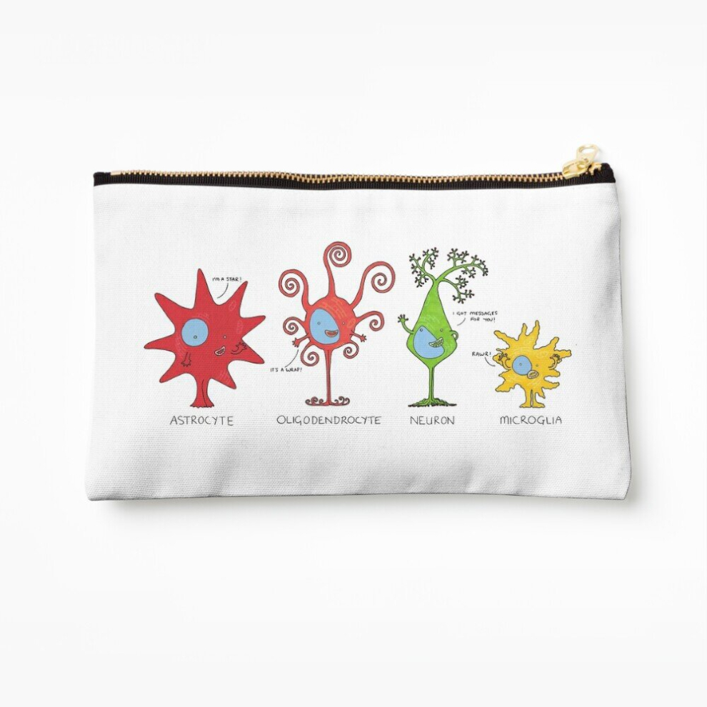 Whibos Makeup Bag Meet Your Brain Cells! - Wide Cosmetic Organizer Tyvek Paper Bags Zipper Pouch