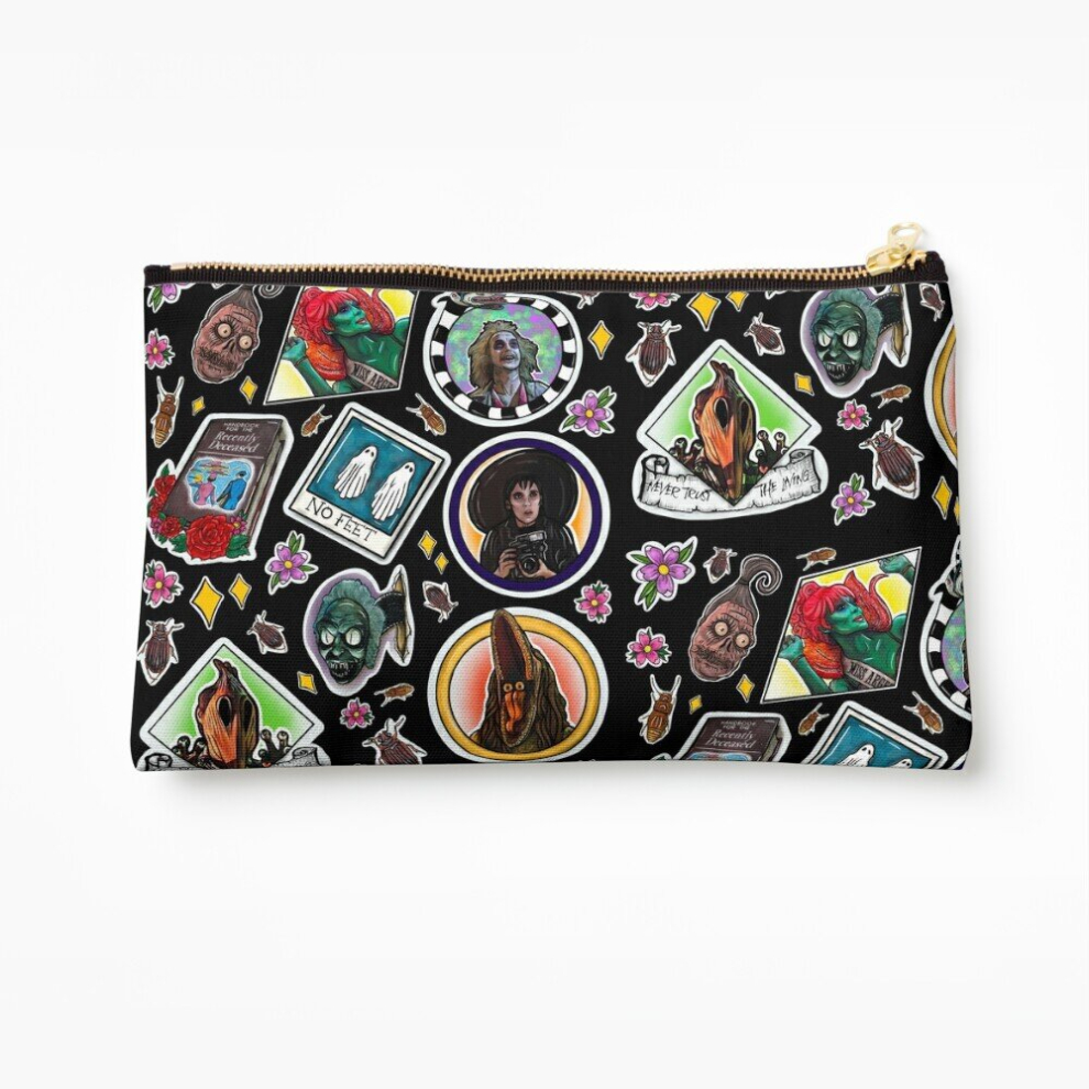 Whibos Makeup Bag Beetlejuice Gang Cosmetic Organizer Tyvek Paper Bags Zipper Pouch