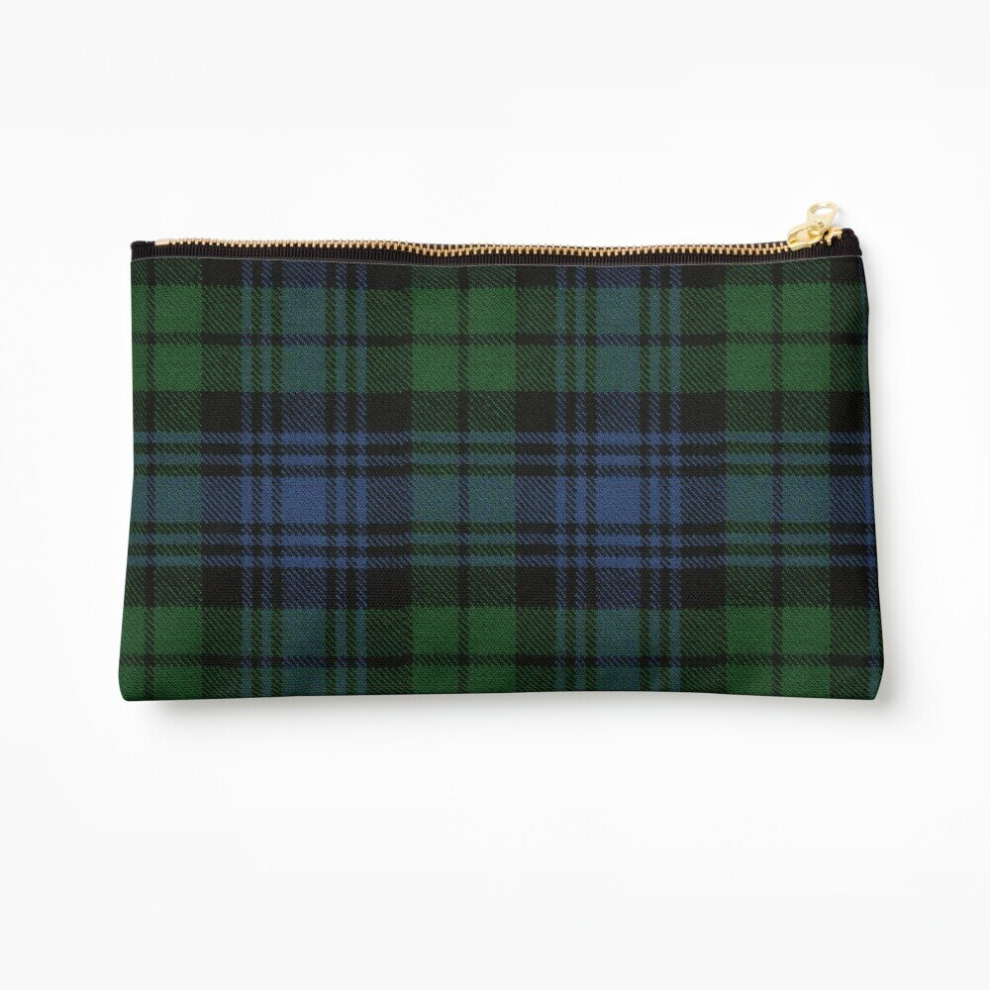 Whibos Black Makeup Bag Watch Ancient Original Scottish Tartan Cosmetic Organizer Tyvek Paper Bags Zipper Pouch